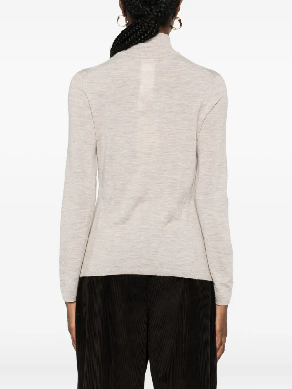 Max Mara Meana Roll-neck Sweater In Brown