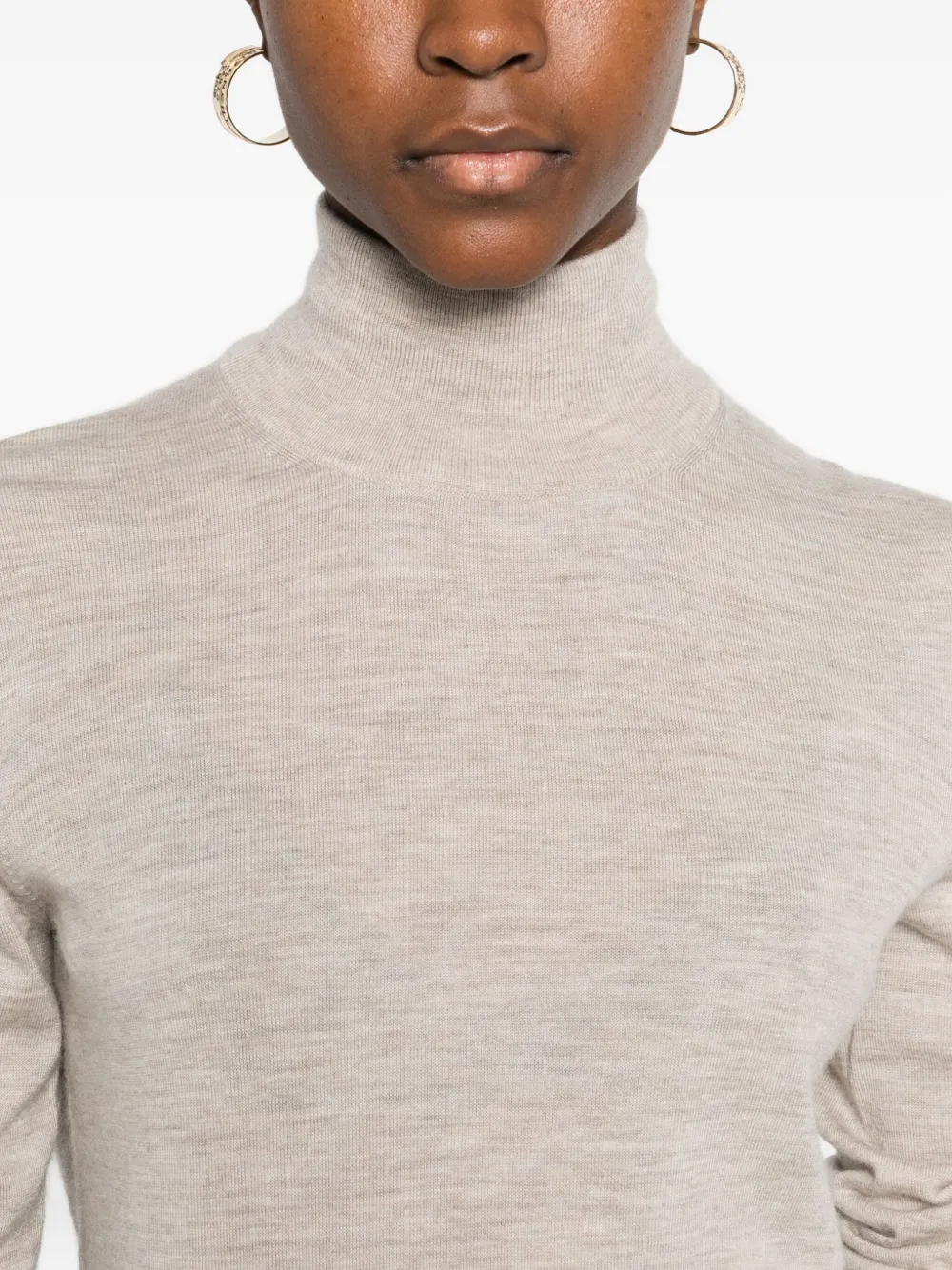Max Mara Meana Roll-neck Sweater In Brown