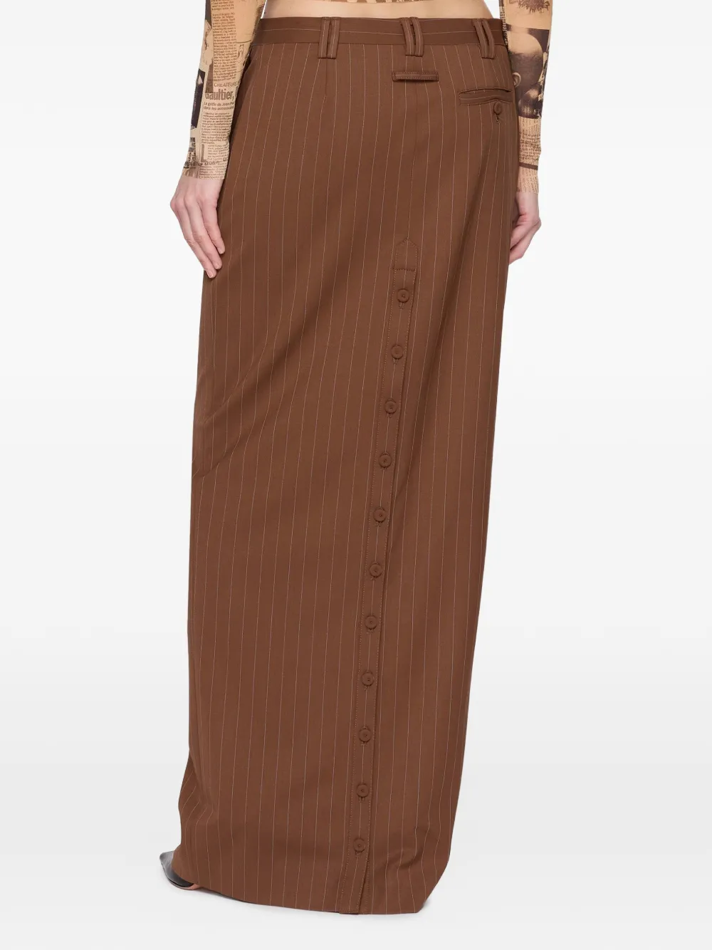 Jean Paul Gaultier Gestreepte maxi-rok Bruin