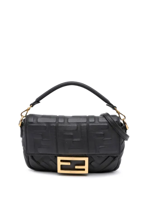 Fendi Pre-Owned bolsa satchel Baguette mini de piel con motivo Zucca en relieve 2010-2025
