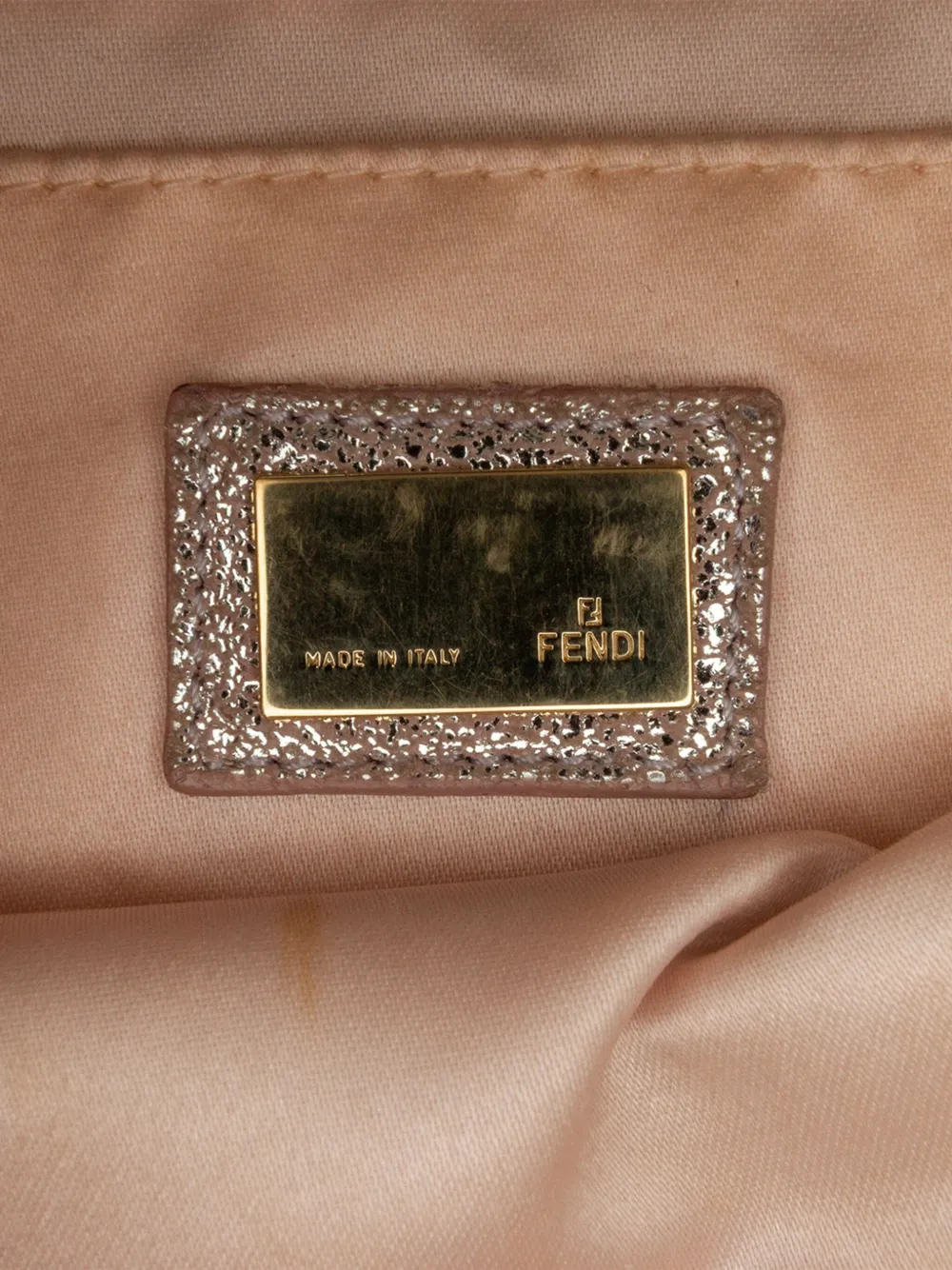 Pre-owned Fendi 2010-2025 Zucchino Metallic Canvas Flap Crossbody Bag In Gold