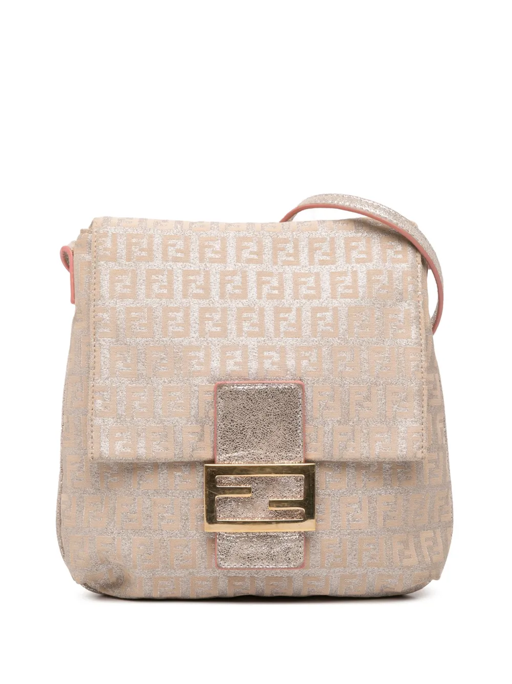 Fendi Pre-Owned 2010-2025 Zucchino Metallic Canvas Flap crossbody bag - Oro
