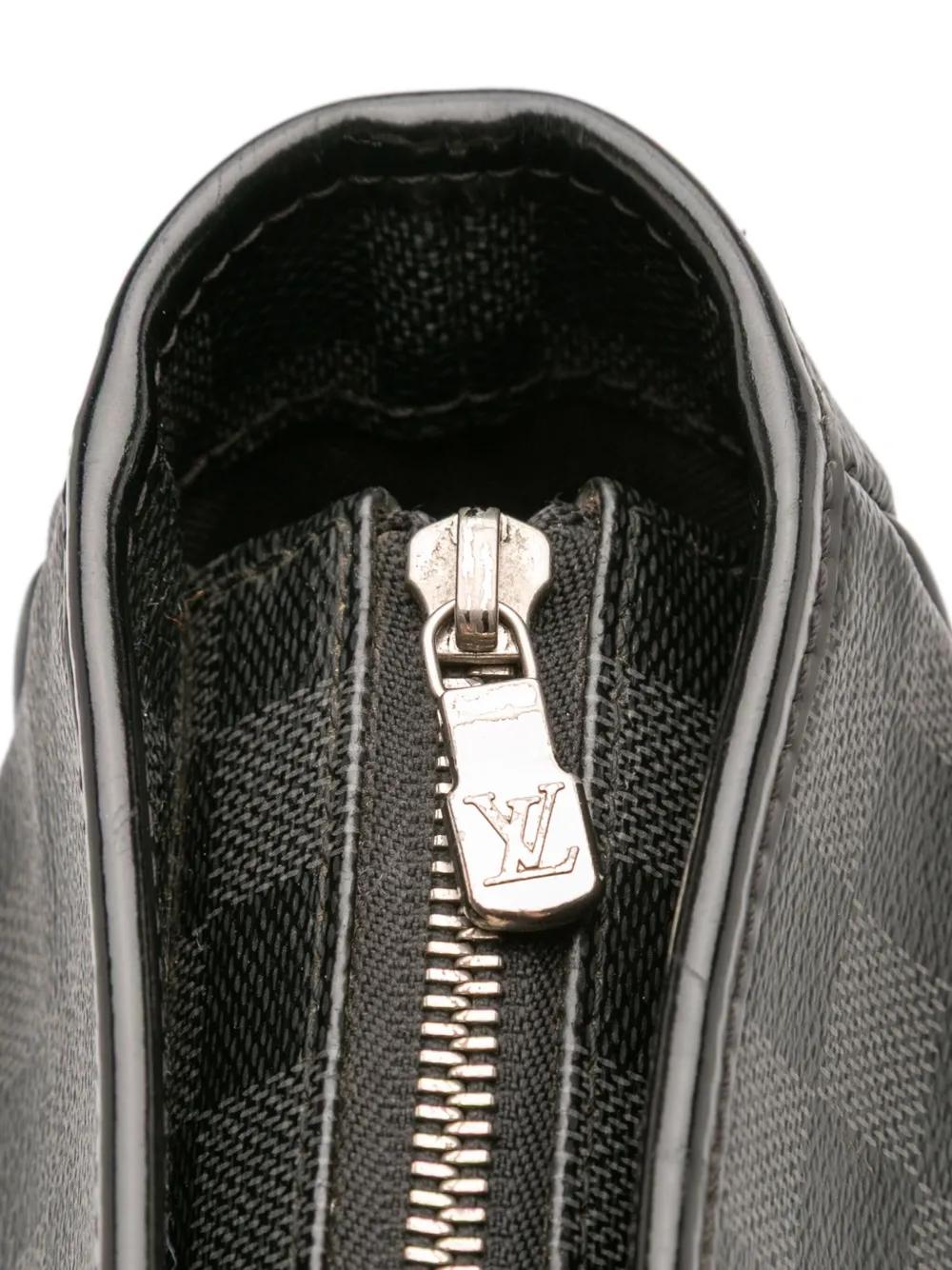 Pre-owned Louis Vuitton 2012 Damier Graphite Tadao Pm Satchel In Black
