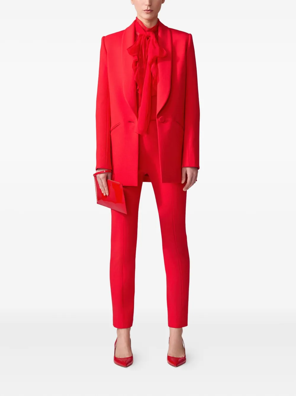 Carolina Herrera Blazer met sjaalkraag Rood