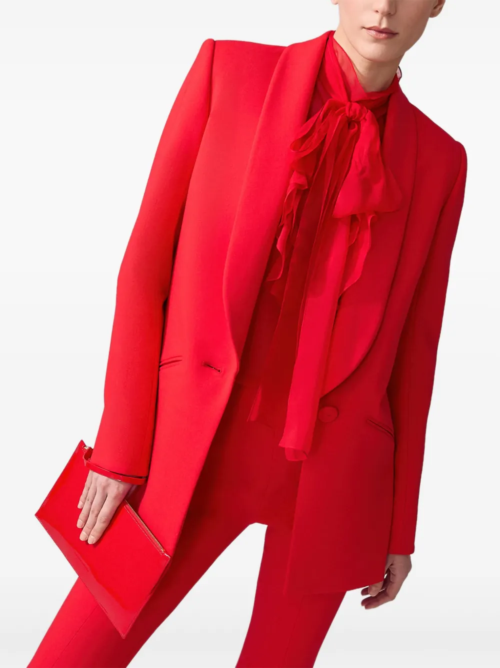 Carolina Herrera Blazer met sjaalkraag Rood
