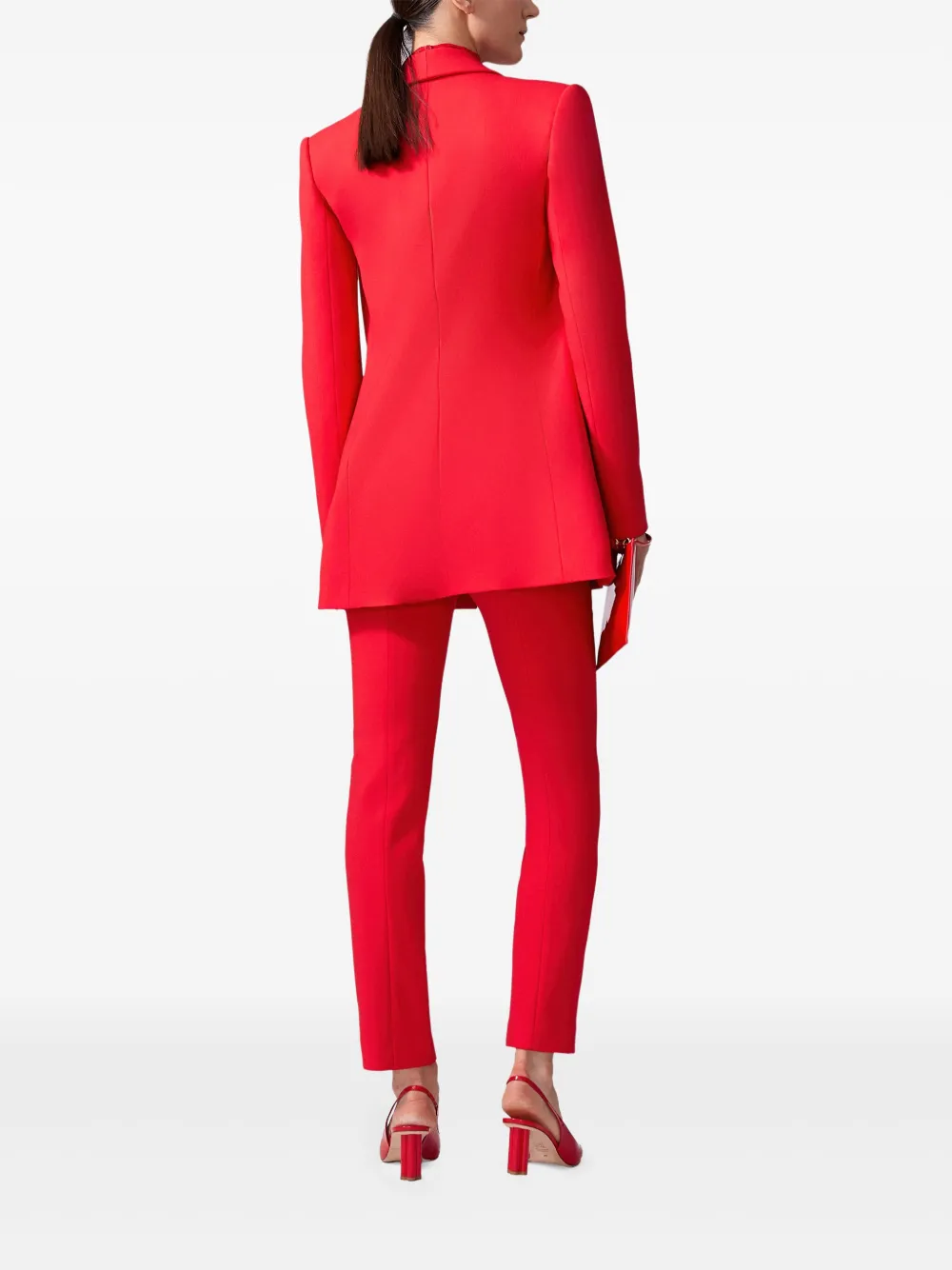 Carolina Herrera Blazer met sjaalkraag Rood