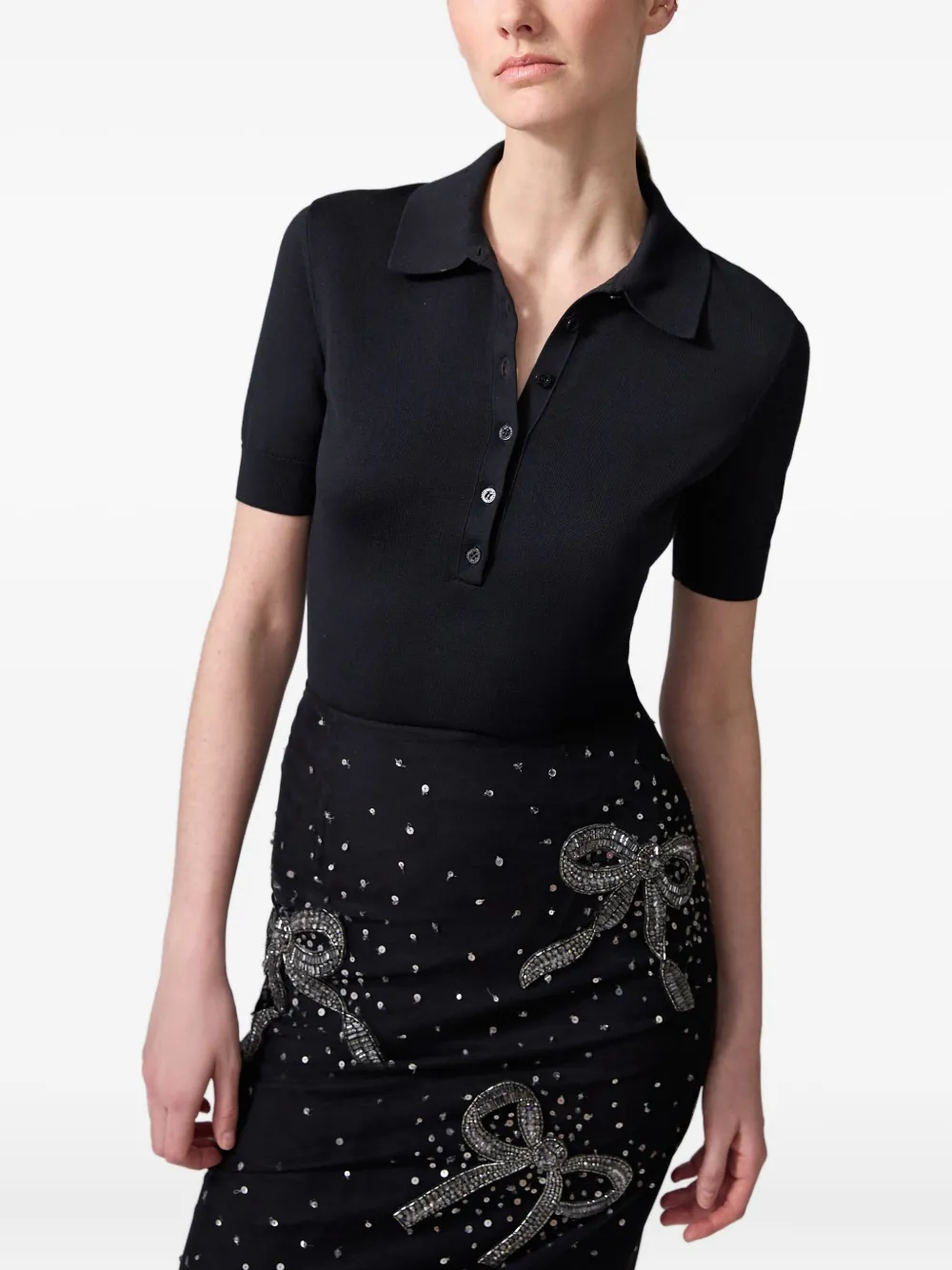 Carolina Herrera Poloshirt van gerecycled polyester Zwart