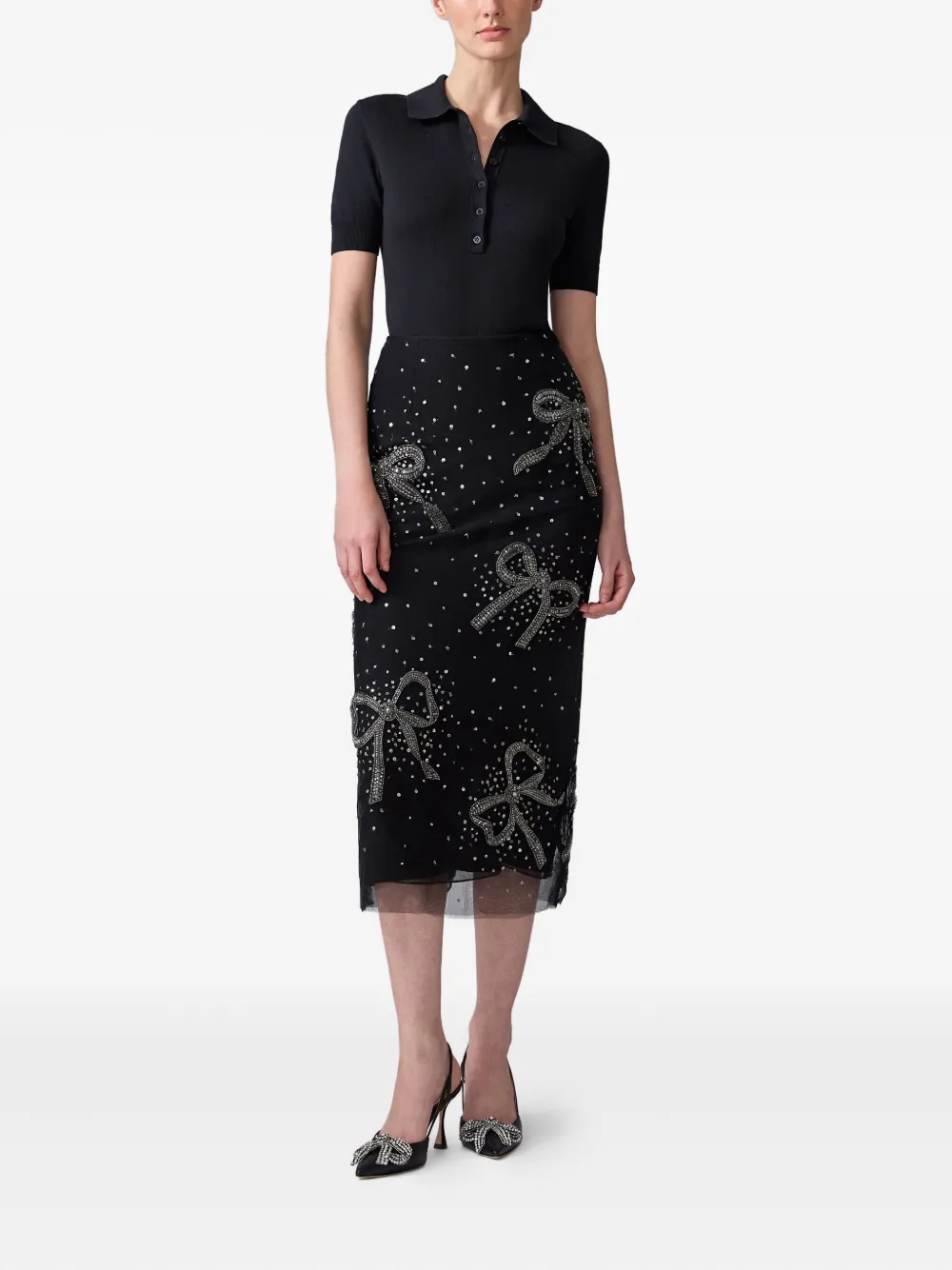 Carolina Herrera Poloshirt van gerecycled polyester Zwart