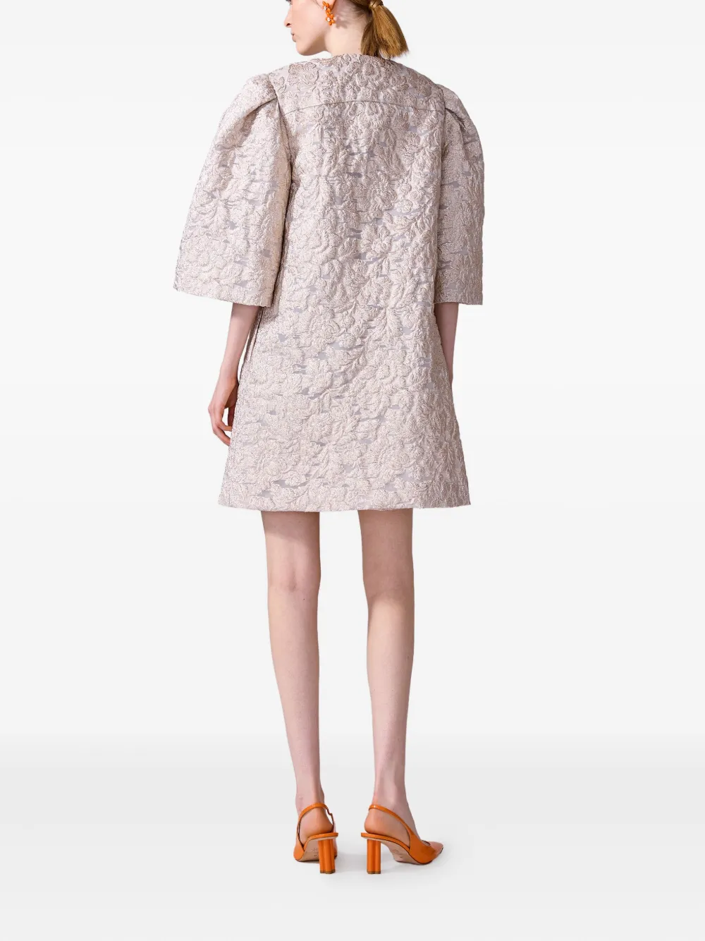 Carolina Herrera Floral-embroidered Coat In Pink