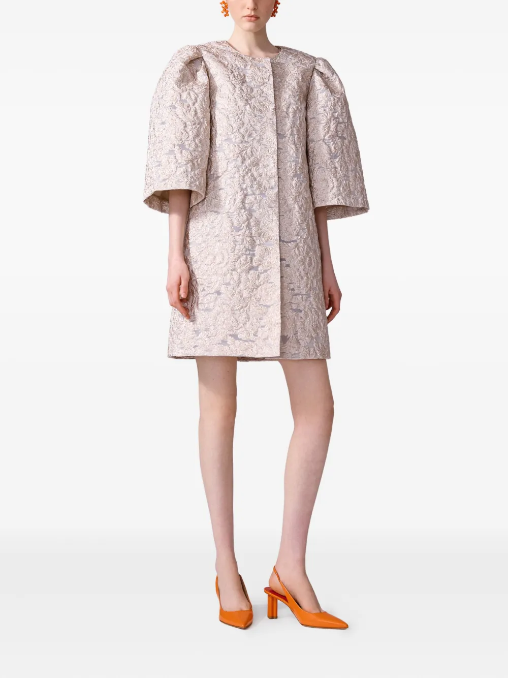 Carolina Herrera Jas met geborduurde bloemen - Roze