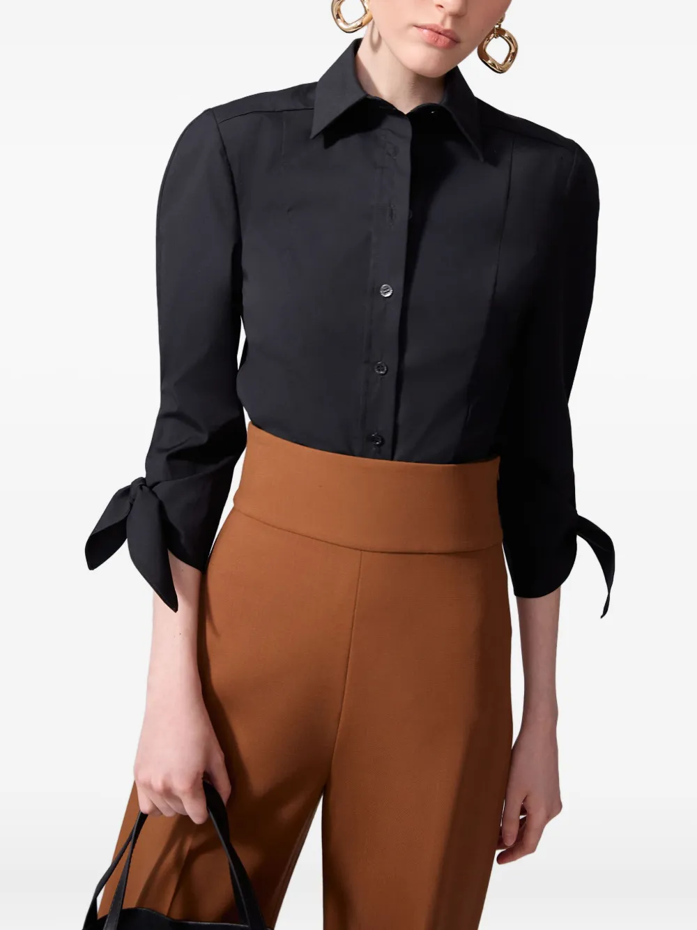 Carolina Herrera Blouse met gestrikte mouwen Zwart