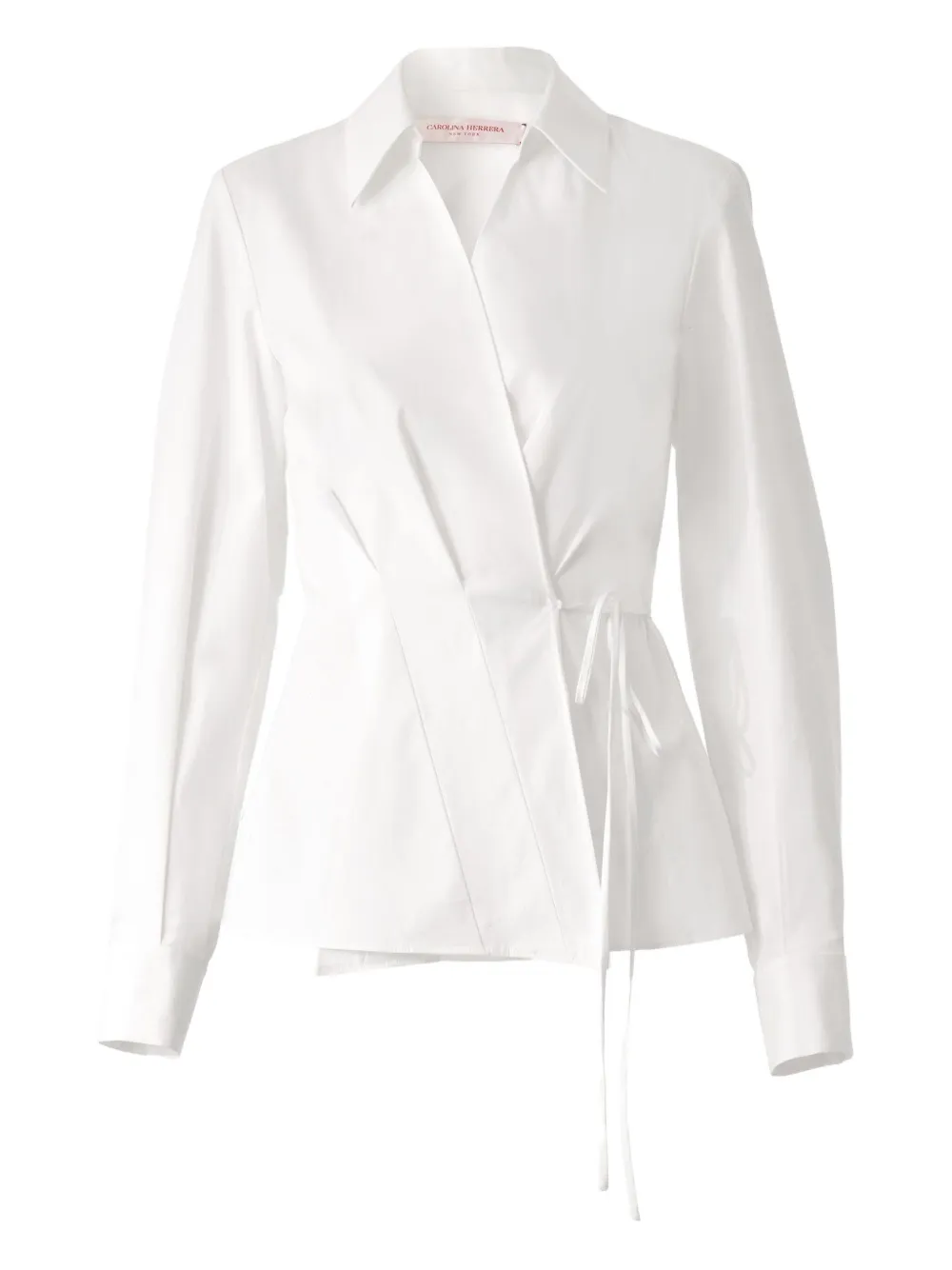 Carolina Herrera tie-waist wrap shirt - Bianco