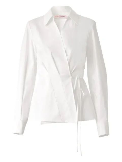 Carolina Herrera tie-waist wrap shirt