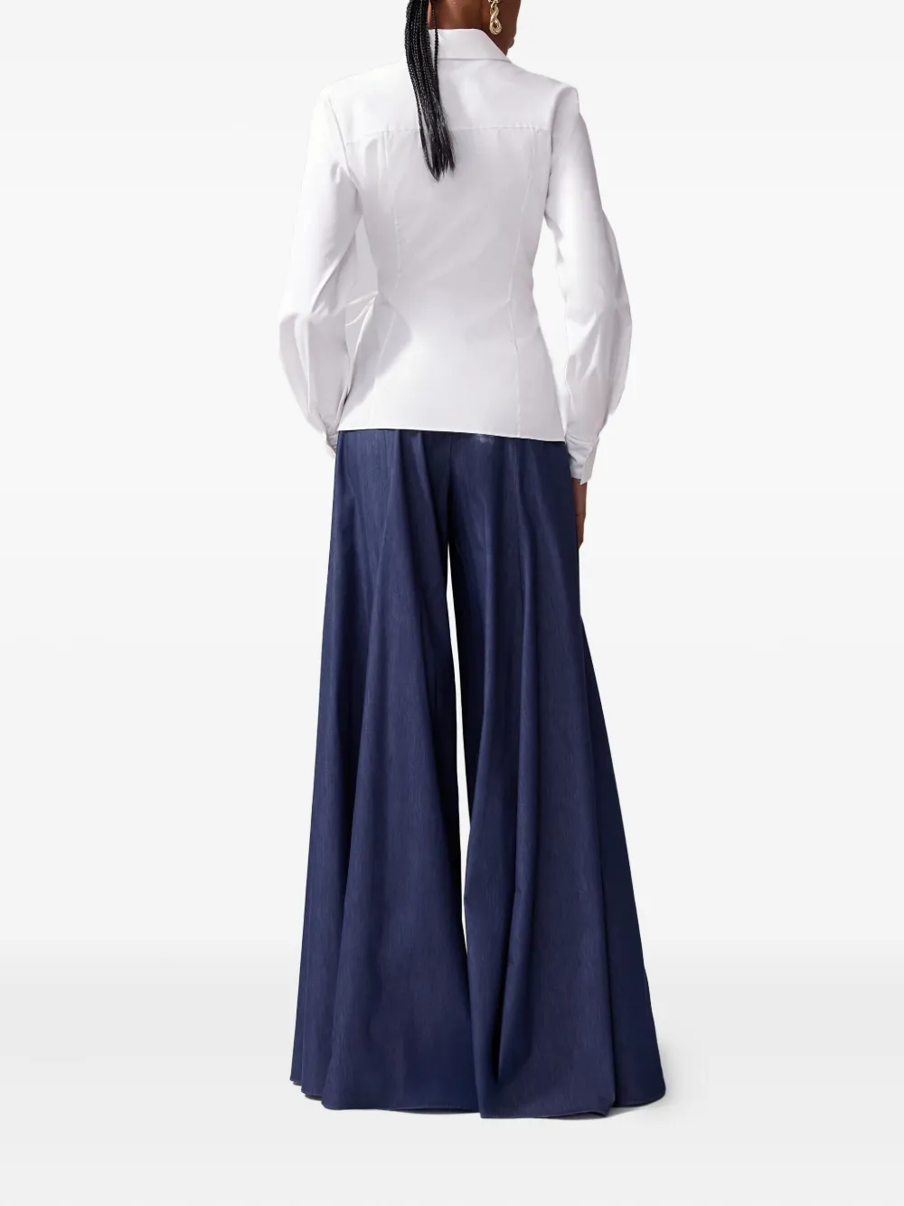 Carolina Herrera Wikkelblouse met gestrikte taille Wit