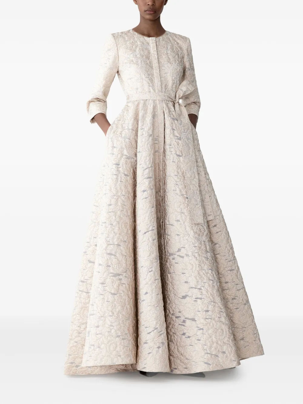 Carolina Herrera fil-coupé trench gown - Wit