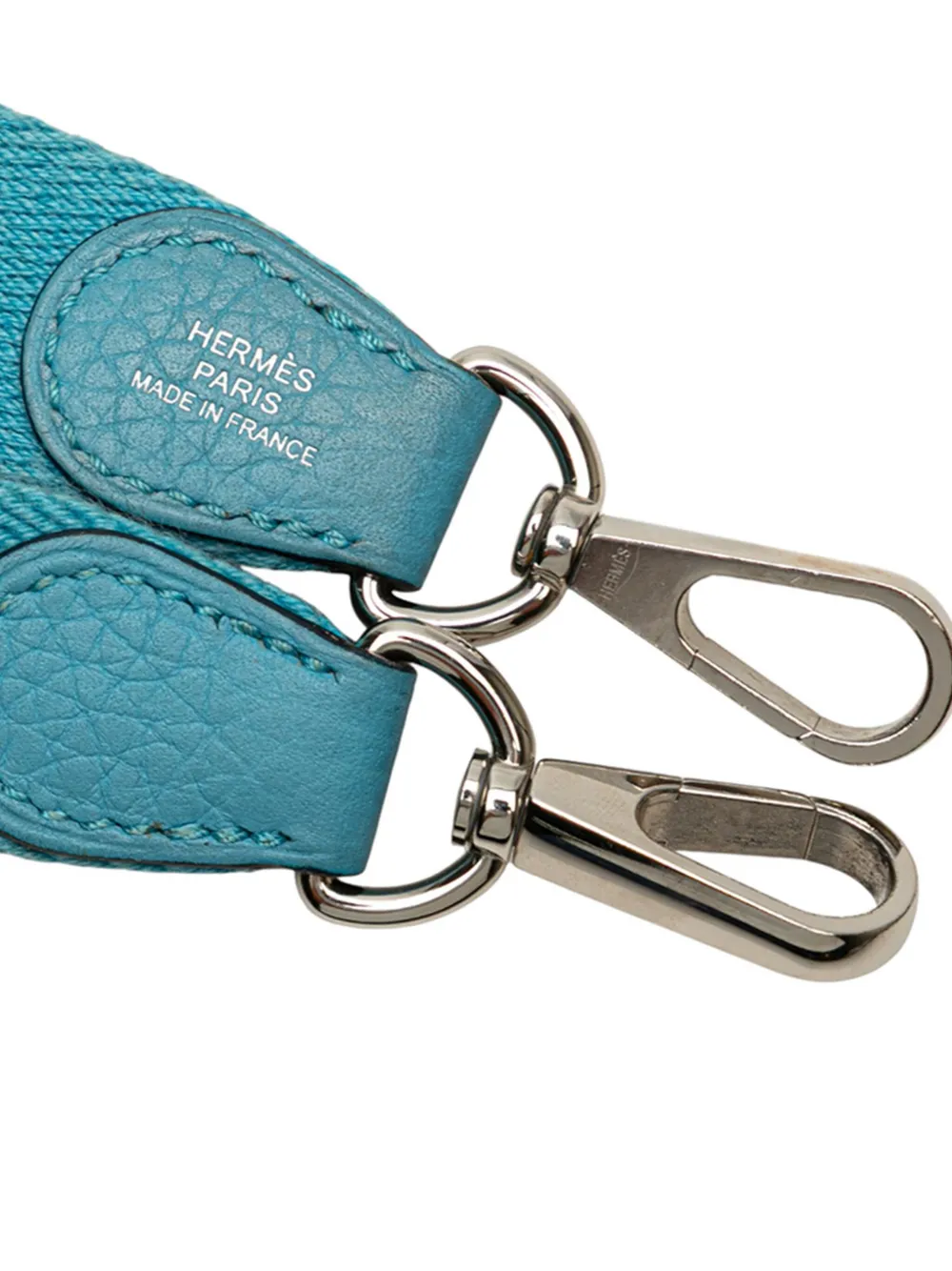 Pre-owned Hermes 2021 Clemence Evelyne Tpm 16 Crossbody Bag In Blue