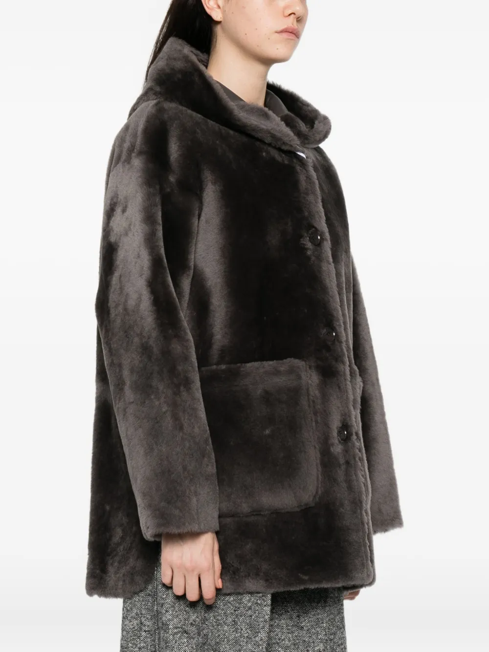 Arma Hooded Patch-pocket Jacket In Brown