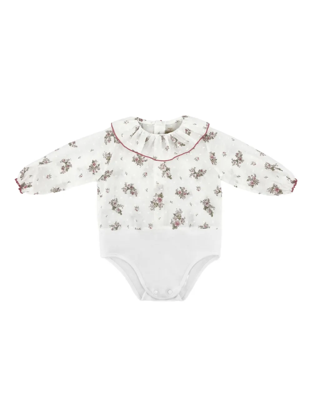 La Stupenderia Romperset verfraaid met bloemblaadjes en bloemenprint Wit