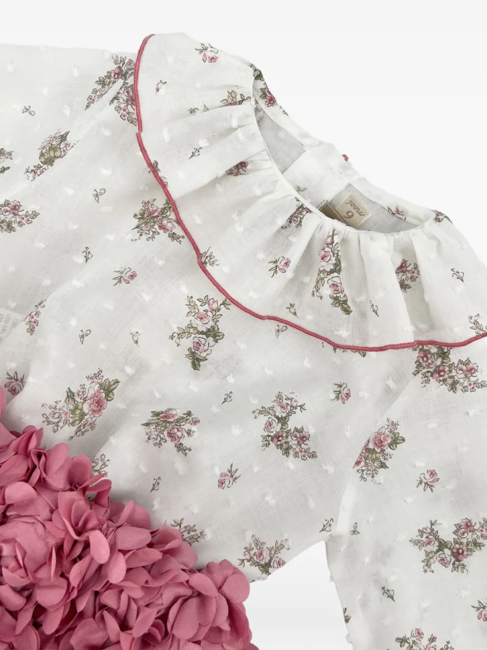 La Stupenderia Romperset verfraaid met bloemblaadjes en bloemenprint Wit