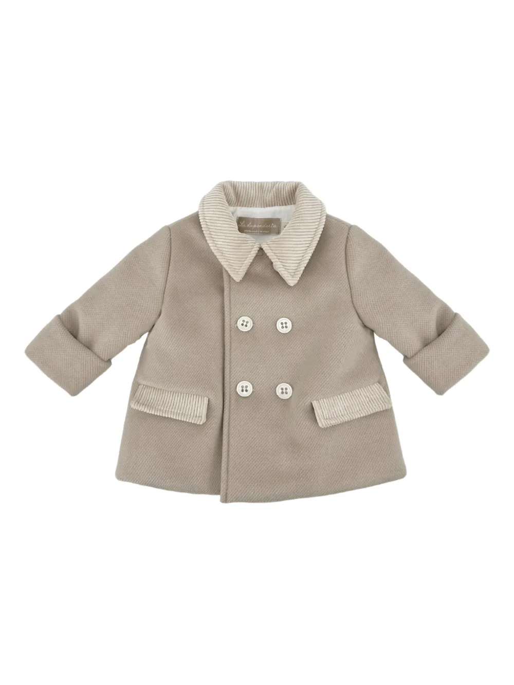 La Stupenderia corduroy-collar padded coat - Toni neutri