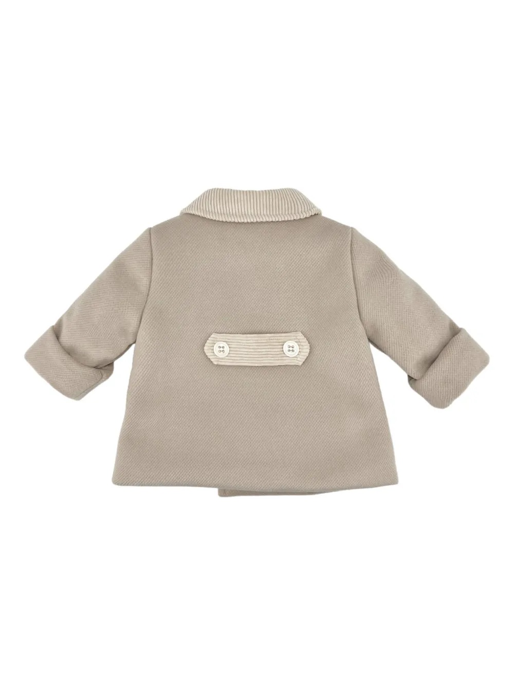La Stupenderia Gewatteerde jas met ribfluwelen kraag - Beige