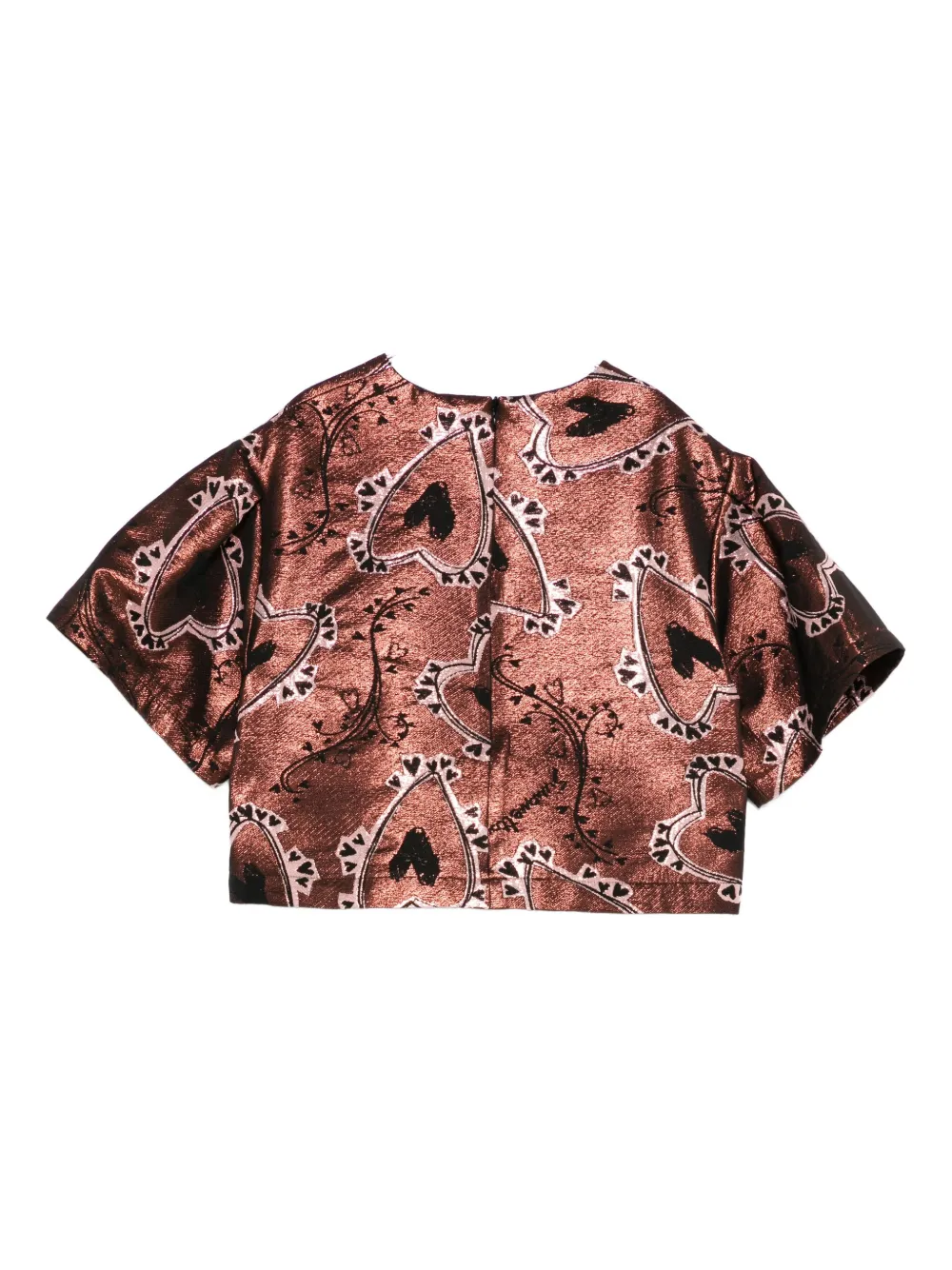 Simonetta Heart-jacquard Blouse In Red
