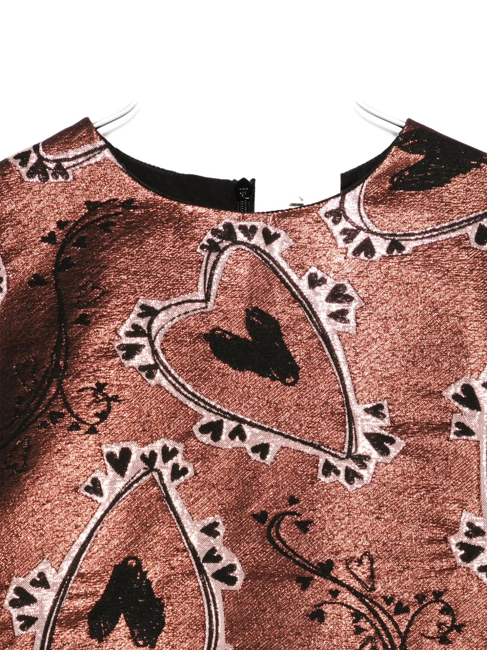 Simonetta Heart-jacquard Blouse In Red