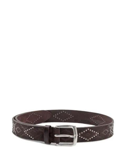 Orciani stud-embellished geometric-pattern belt