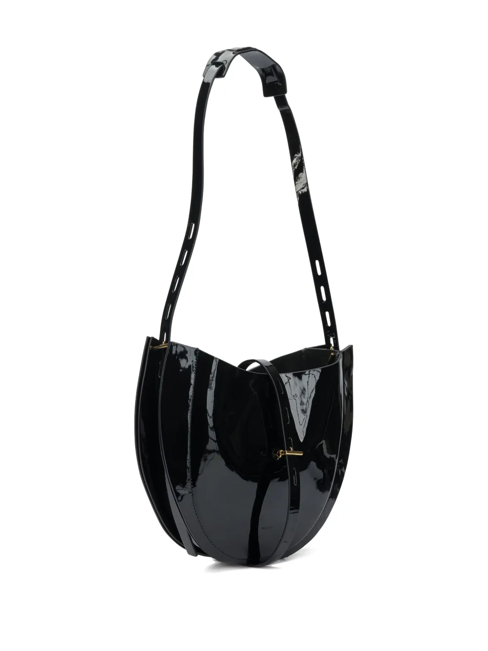 MINO BOSSI Lizzie leather shouder bag - Zwart