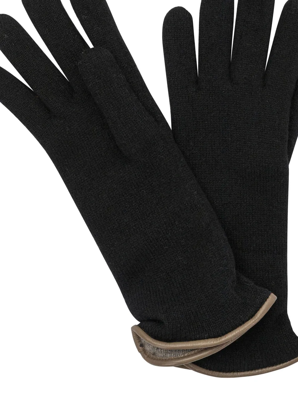 Restelli Kasjmier handschoenen met manchetten - Zwart