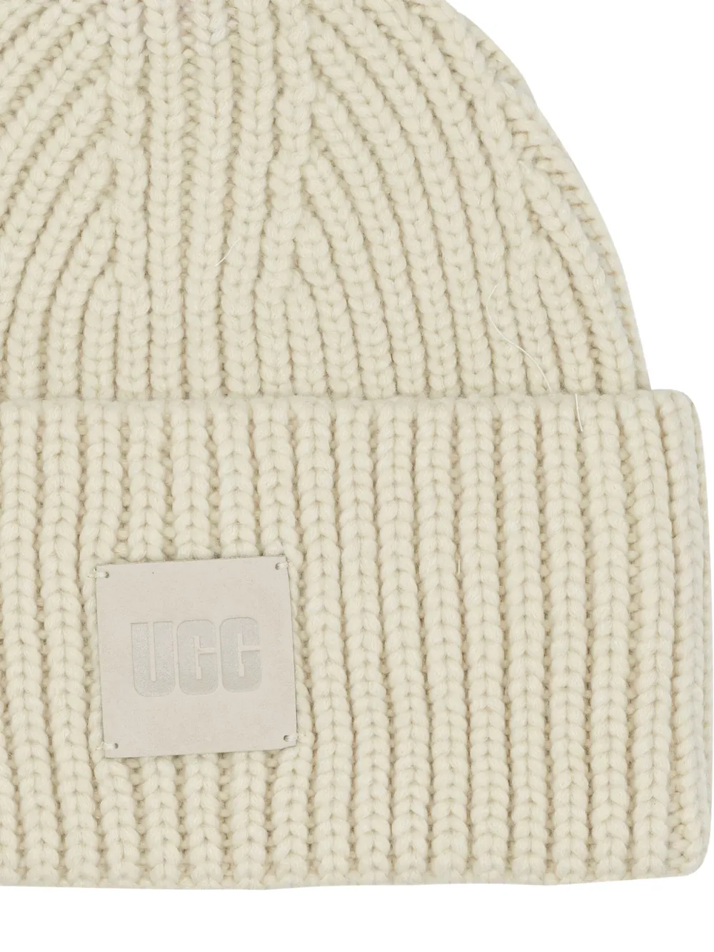 UGG Geribbelde hoed met logopatch Beige