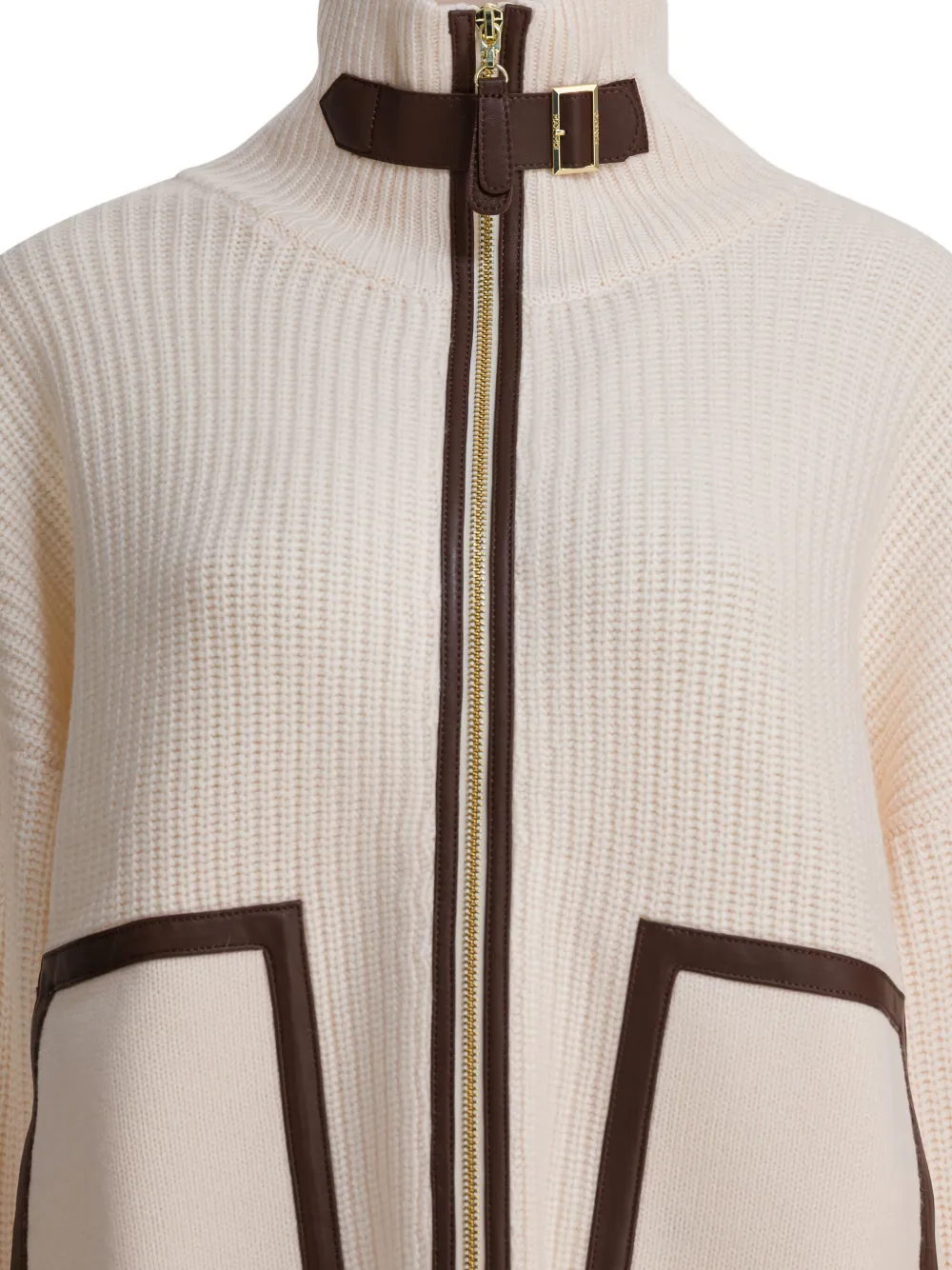 Max & Moi Gelaia Zip Buckle Casrdigan In Animal Print