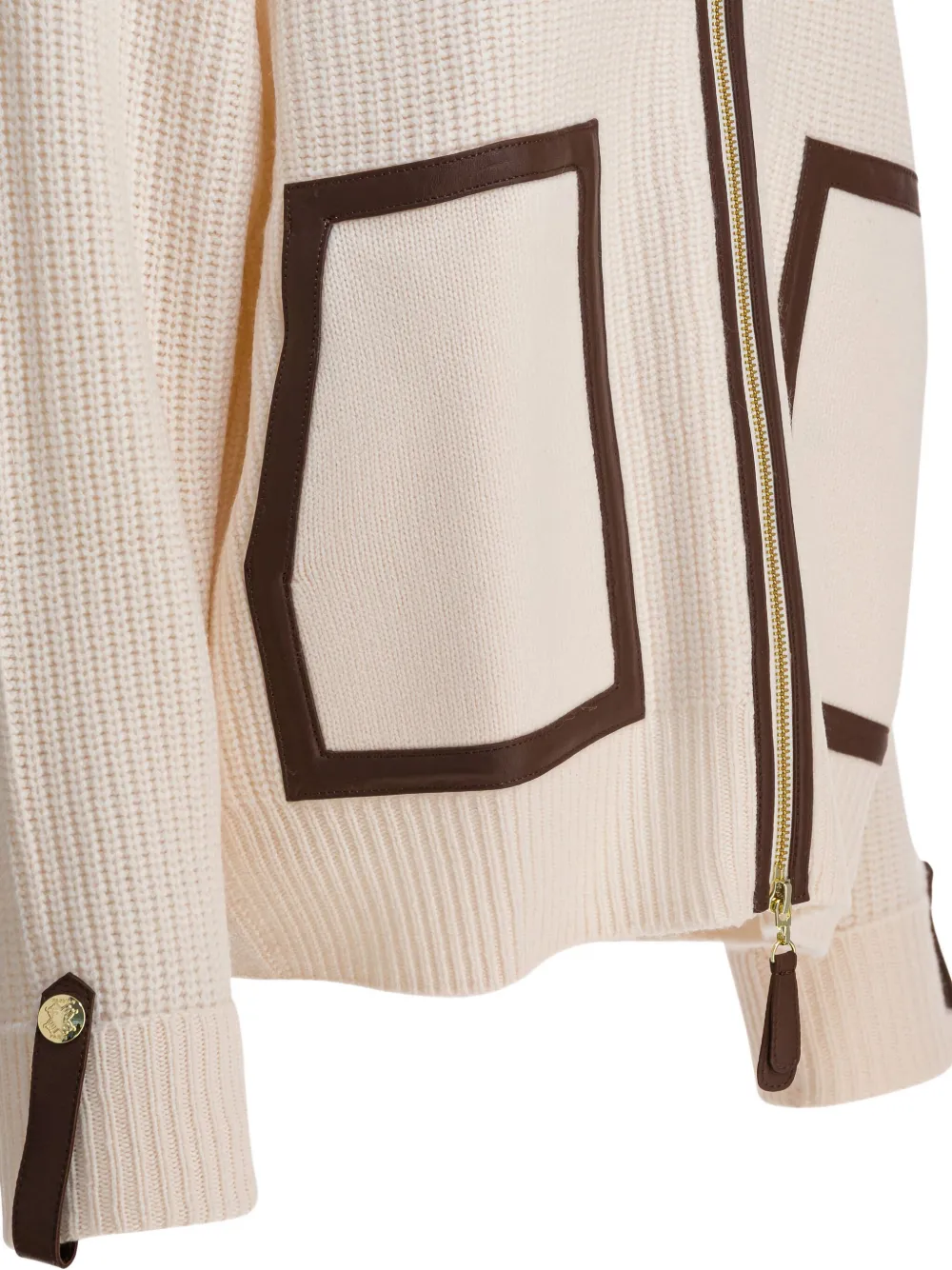 Max & Moi Gelaia Zip Buckle Casrdigan In Animal Print