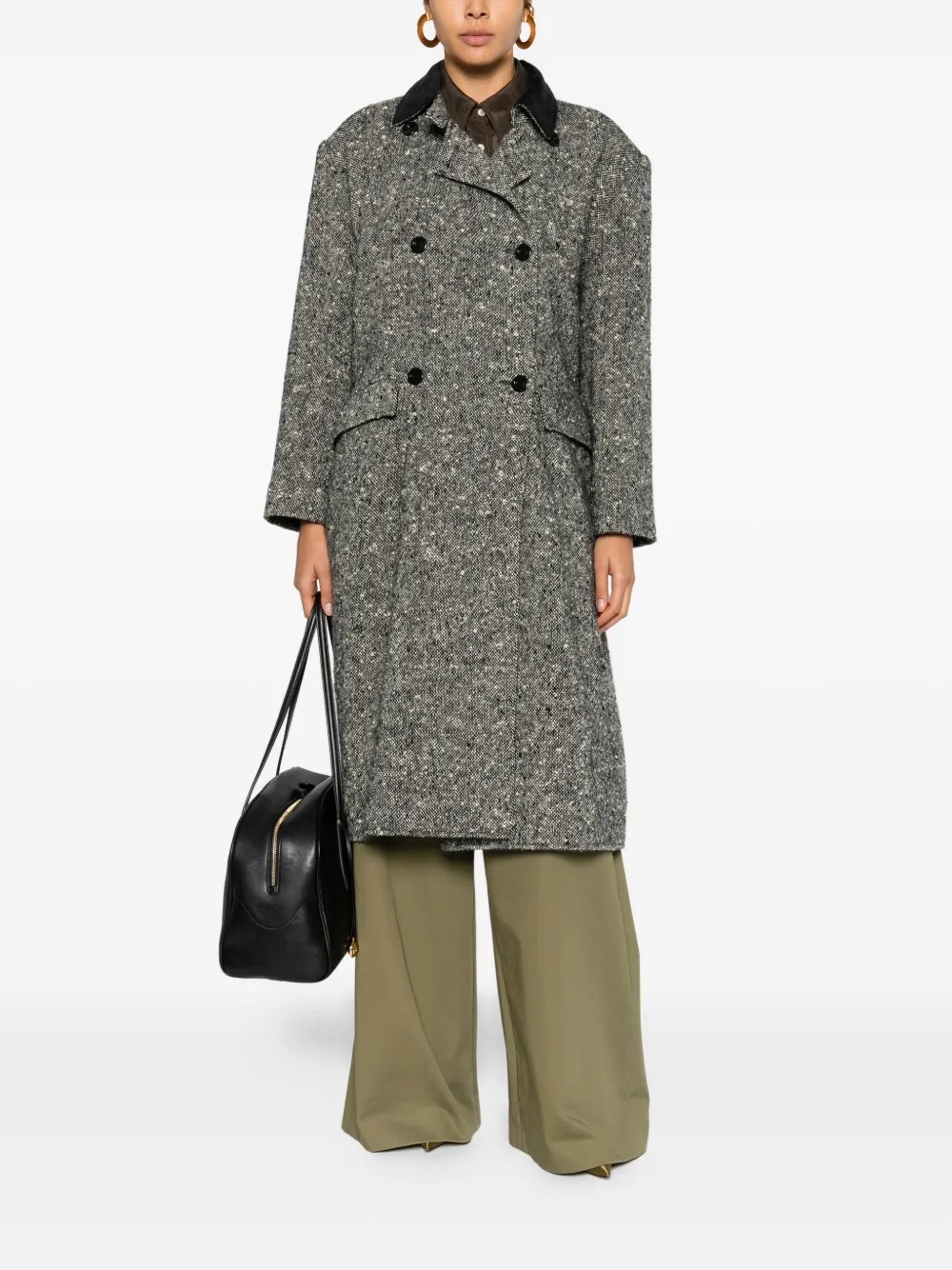 A.N.G.E.L.O. Vintage Cult 1980s jack met dubbele rij knopen en kraag - Grijs