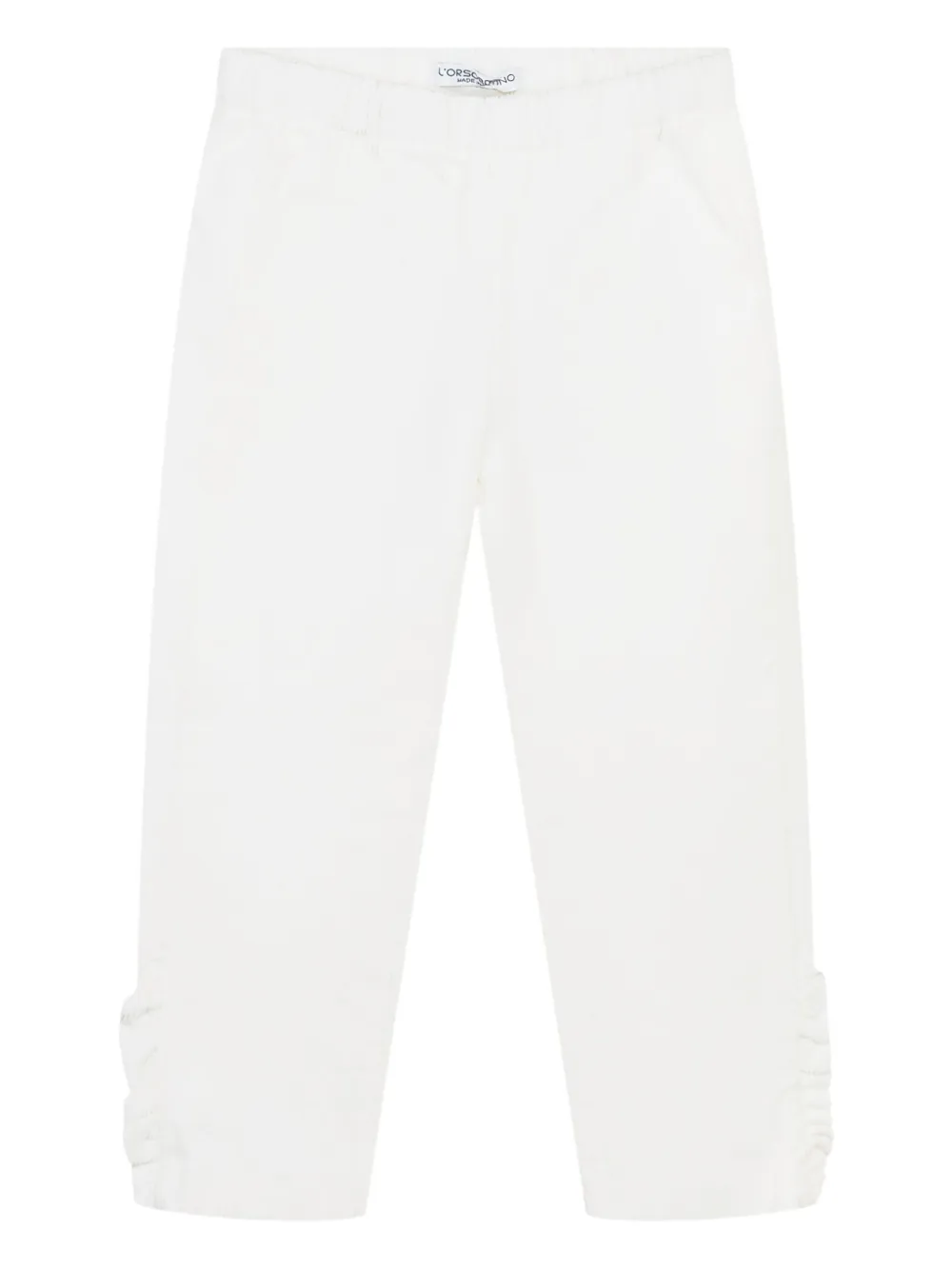 L'ORSOBRUNO corduroy ruffled trousers | White | Image 1