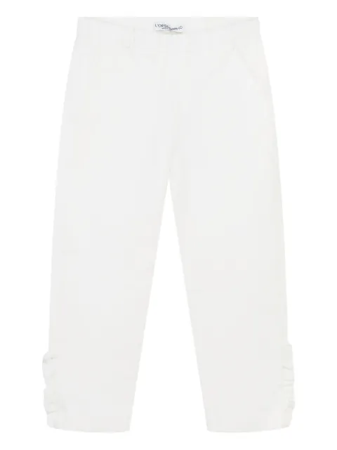 L'ORSOBRUNO pantalones de pana con volantes