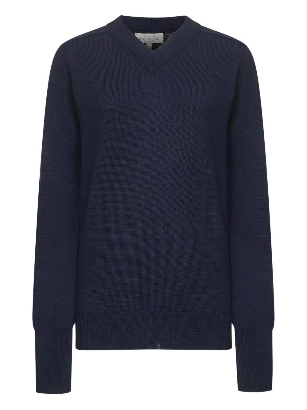 Studio Nicholson suéter Inverness con cuello en V | azul | Image 1