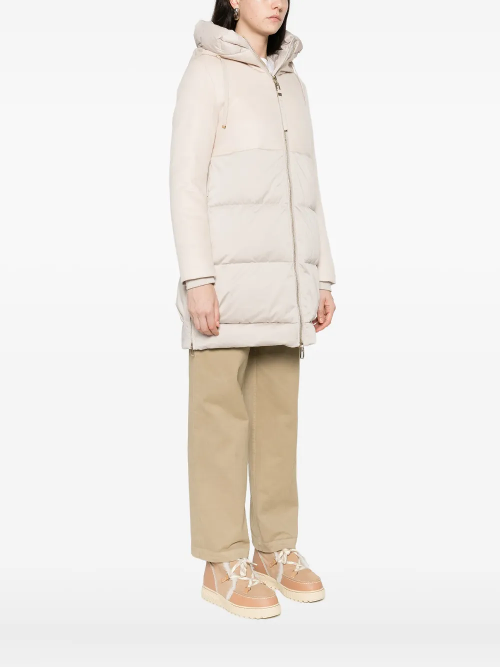 Duno Padded Coat With Hood In Neutral
