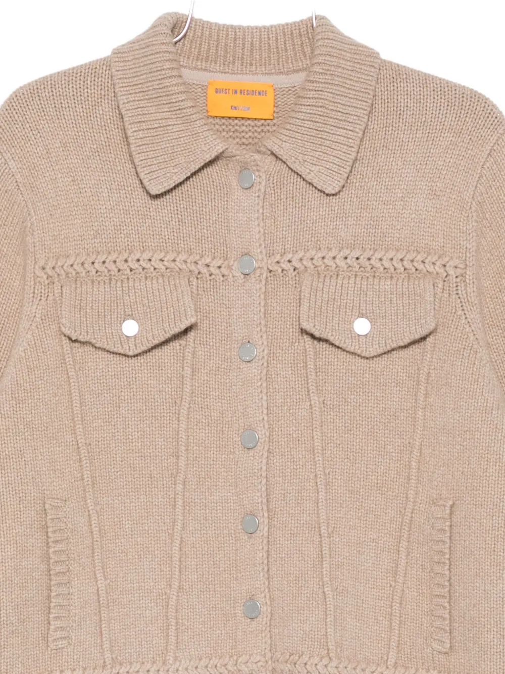 Guest In Residence Flap-pocket Knitted Jacket In Brown