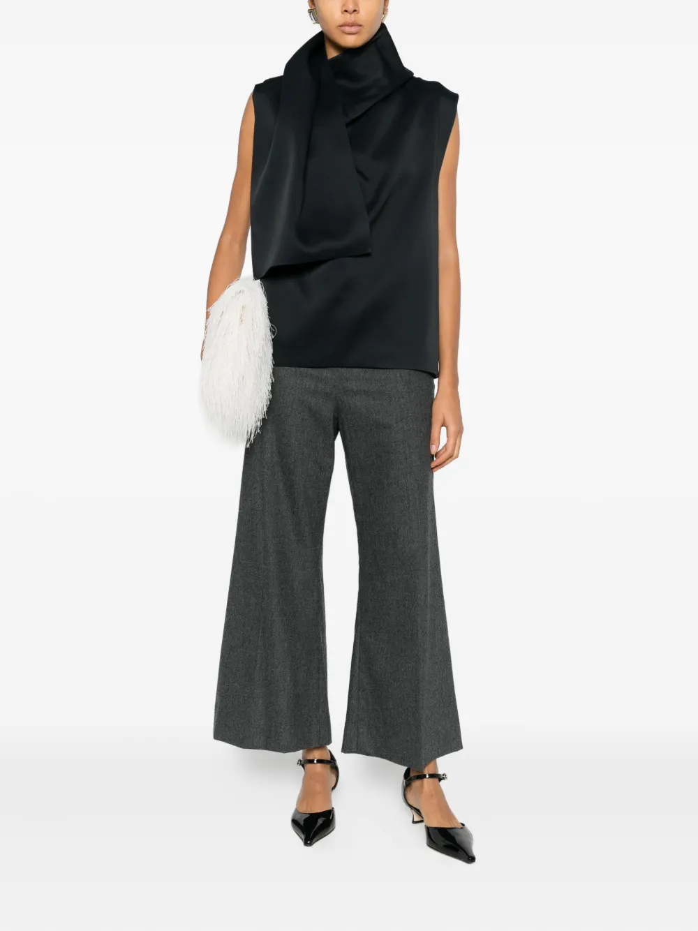 KHAITE flared cropped trousers - Grijs