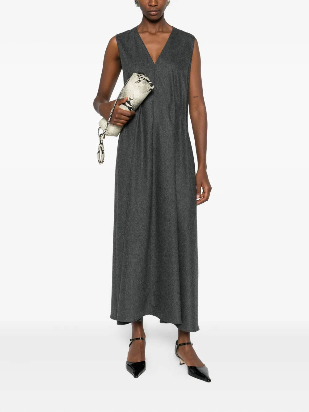 KHAITE Jurk met V-hals - Grijs