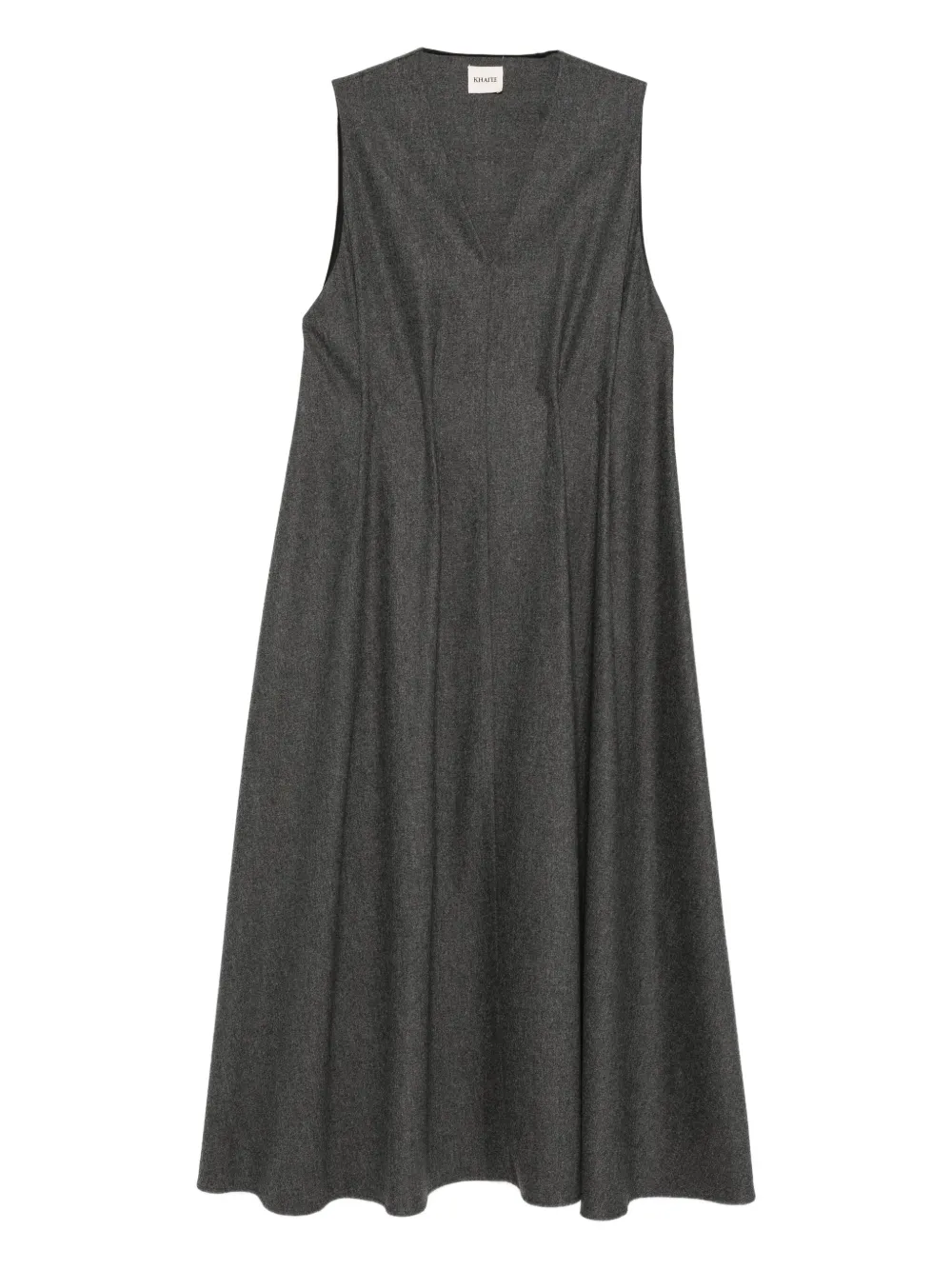 KHAITE vestido con cuello en V | gris | Image 1