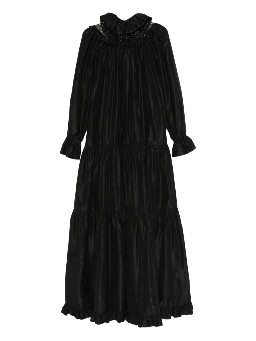 Balenciaga Pre-Owned 1970s maxi-jurk met ruches - Zwart