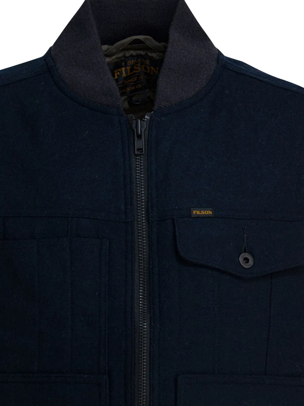Filson Wool Blend Sleeveless Jacket In Black