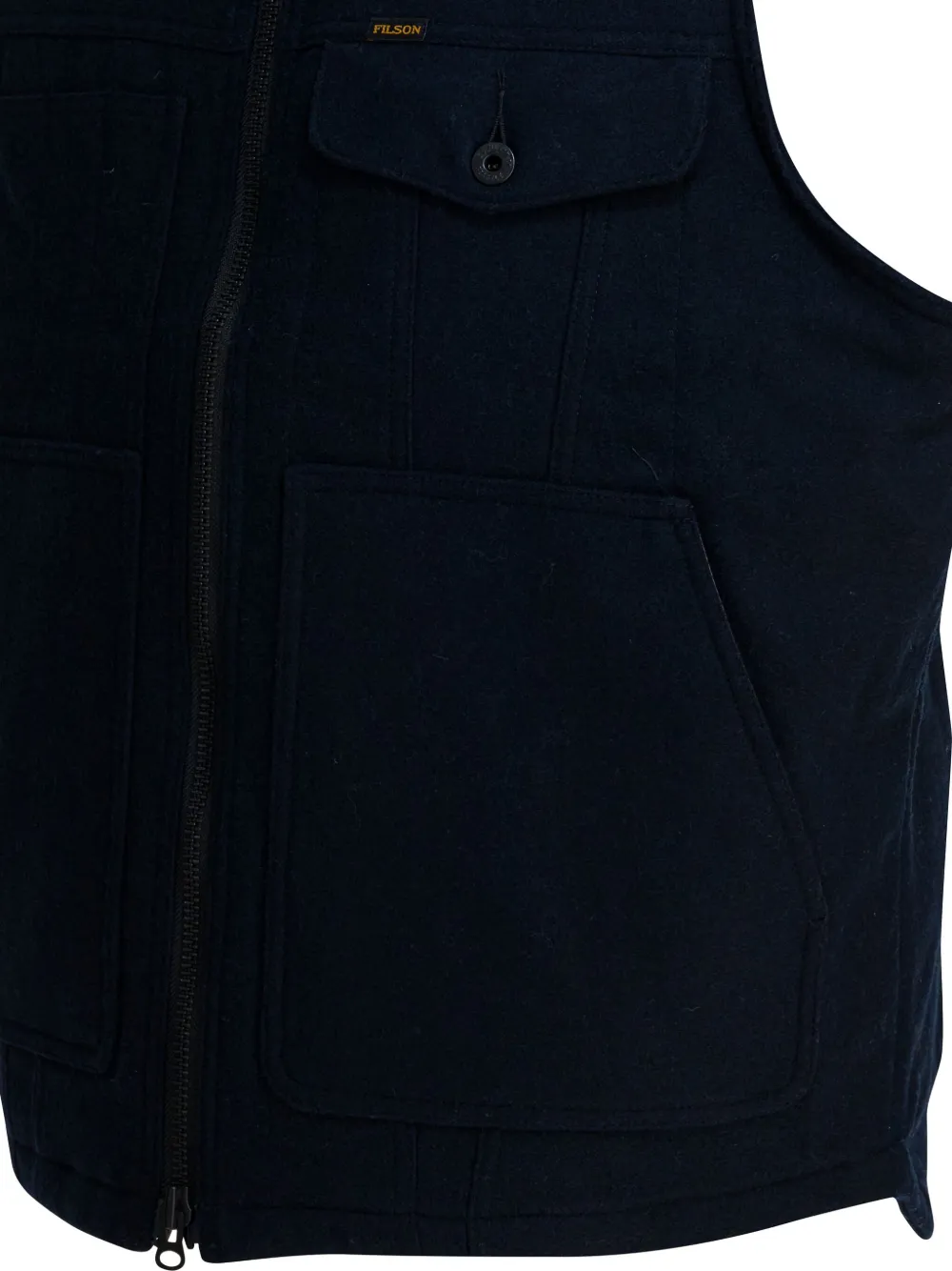Filson Wool Blend Sleeveless Jacket In Black