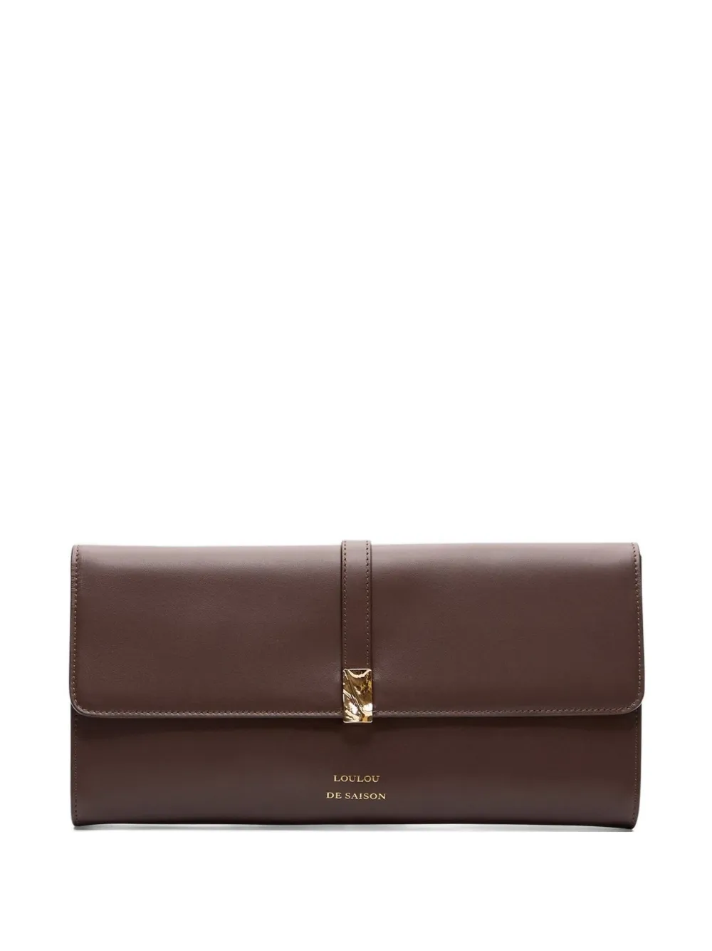 Loulou De Saison Elmer Leather Clutch In Brown