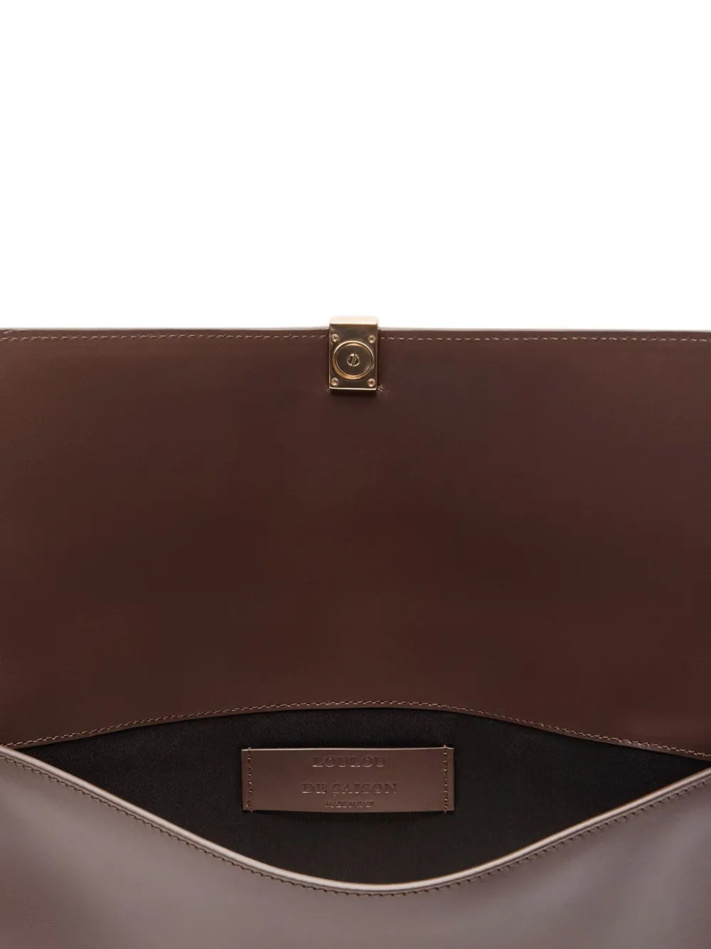 Loulou De Saison Elmer Leather Clutch In Brown