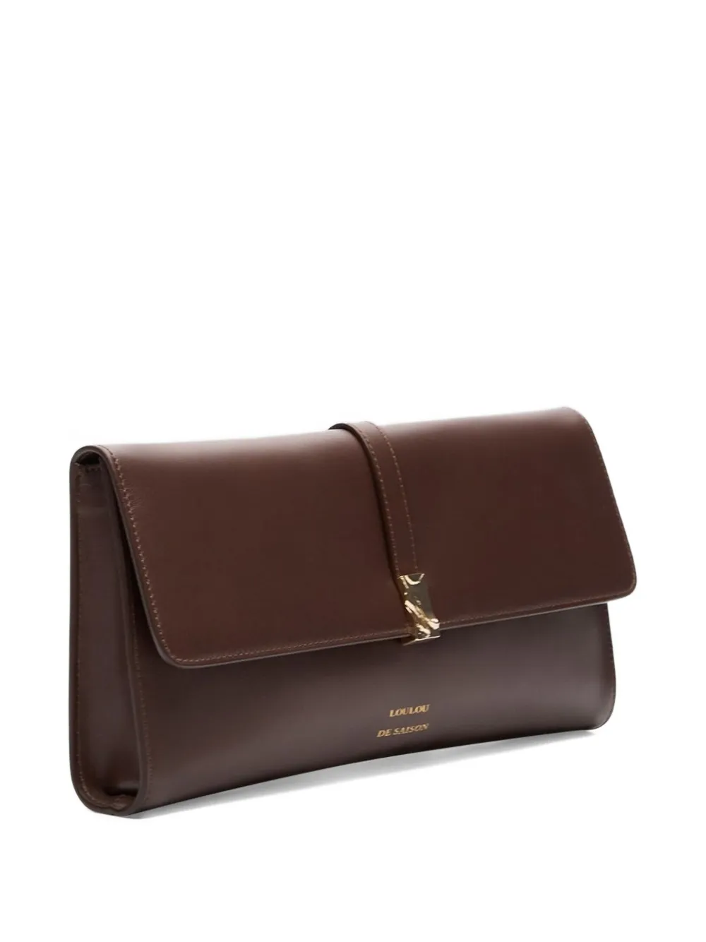 Loulou De Saison Elmer Leather Clutch In Brown