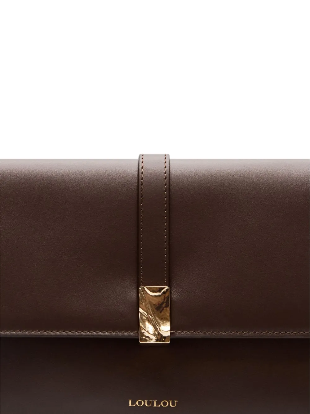 Loulou De Saison Elmer Leather Clutch In Brown