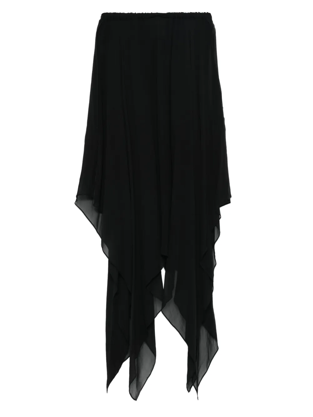 Saint Laurent Pre-Owned falda de seda asimétrica 1990 | negro | Image 1